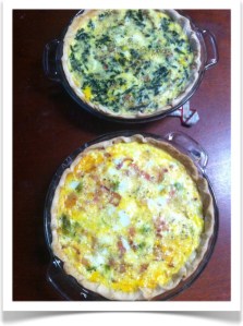 All those eggs were the equivalent of 12 standard chicken eggs. That equals 2 quiches!