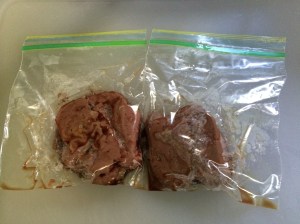 During cooking a fair amount of juice escaped from the meat.