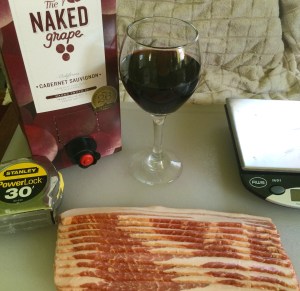If desired, wine can be included as an optional equipment set. It will not impact the bacon experiment, but could make waiting for bacon more enjoyable.