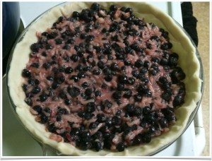 Apple pie with the addition of a grated Braeburn apple... it looks weird now but gets better