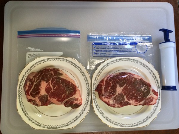 Fresh rib-eye steaks