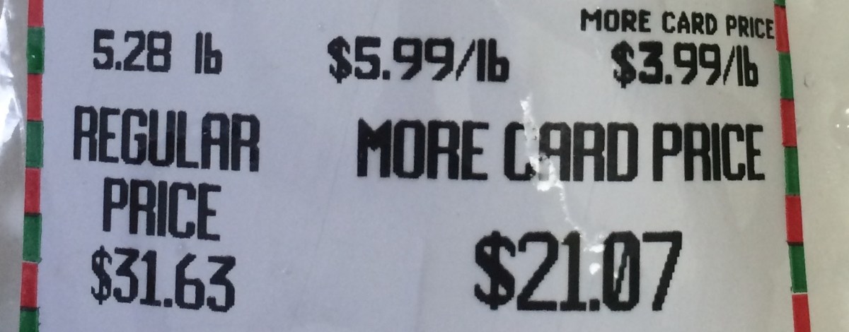 Corned beef sale tag