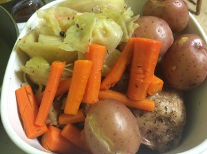 Corned beef and vegetables 